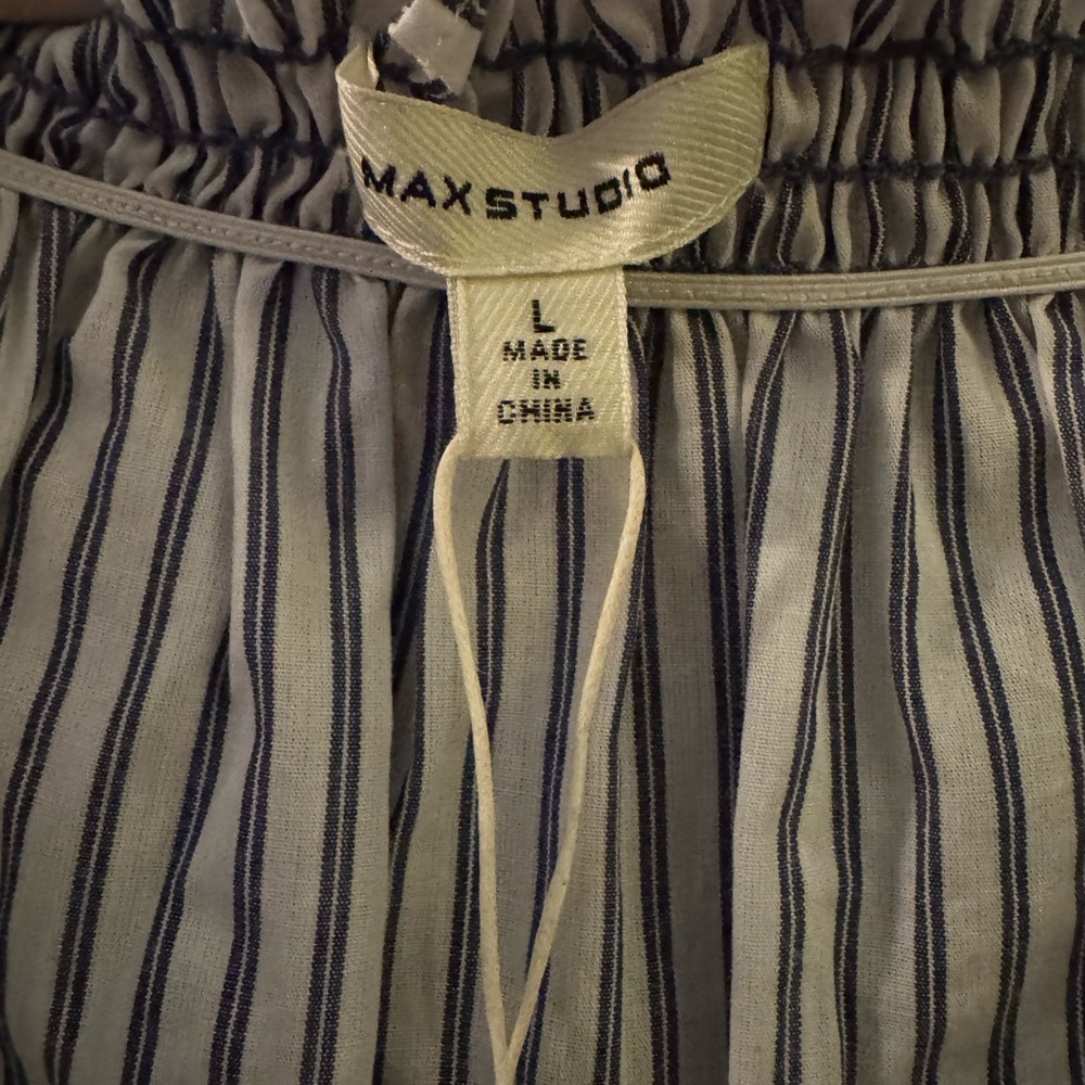 NWT Max Studio Striped Ruffle Tiered Sleeves Top - Picture 6 of 9